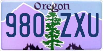 OR license plate 980ZXU