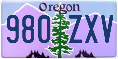 OR license plate 980ZXV