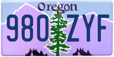 OR license plate 980ZYF