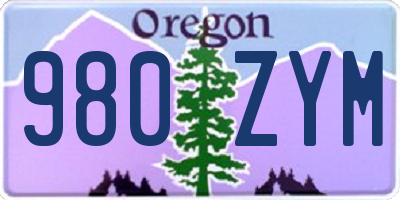 OR license plate 980ZYM