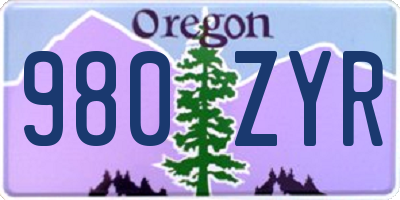OR license plate 980ZYR