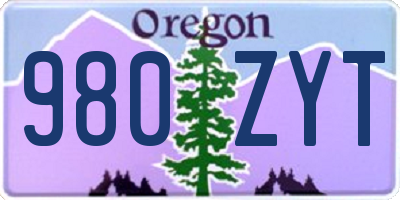 OR license plate 980ZYT