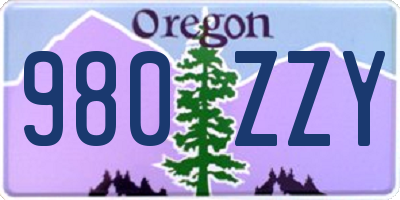 OR license plate 980ZZY