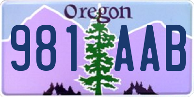 OR license plate 981AAB