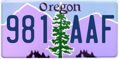 OR license plate 981AAF