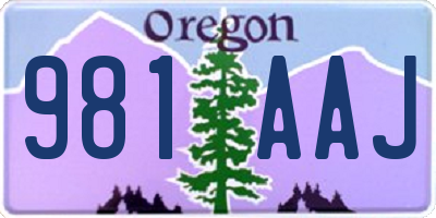 OR license plate 981AAJ