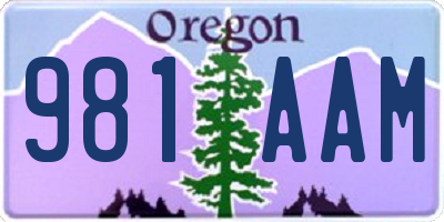 OR license plate 981AAM