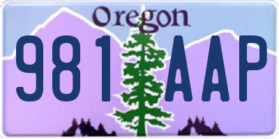 OR license plate 981AAP