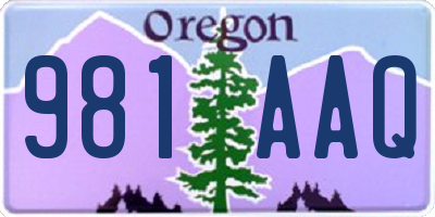 OR license plate 981AAQ