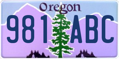 OR license plate 981ABC