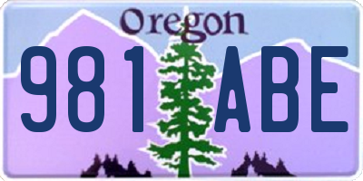 OR license plate 981ABE