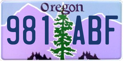 OR license plate 981ABF