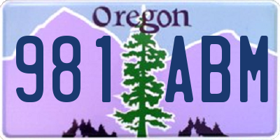 OR license plate 981ABM