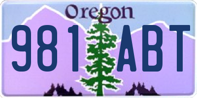 OR license plate 981ABT