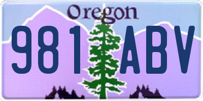 OR license plate 981ABV