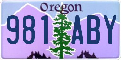 OR license plate 981ABY