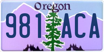OR license plate 981ACA