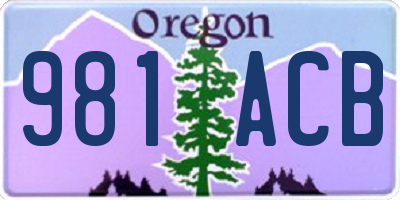OR license plate 981ACB