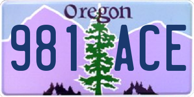 OR license plate 981ACE