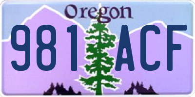 OR license plate 981ACF