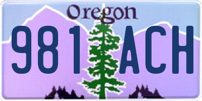 OR license plate 981ACH