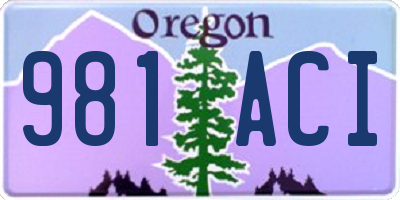 OR license plate 981ACI