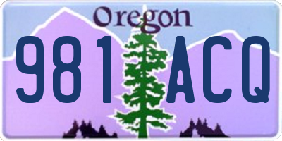 OR license plate 981ACQ
