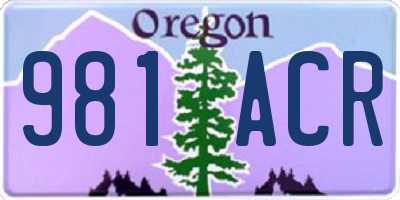 OR license plate 981ACR