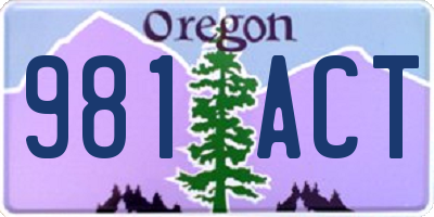 OR license plate 981ACT