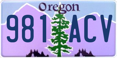 OR license plate 981ACV