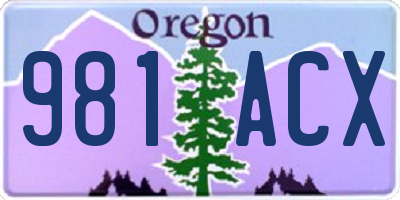OR license plate 981ACX
