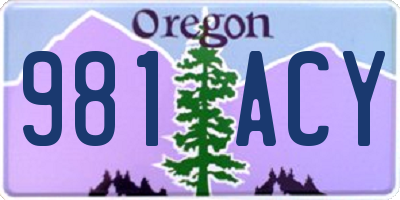 OR license plate 981ACY