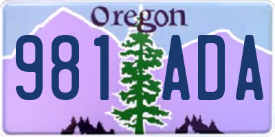 OR license plate 981ADA
