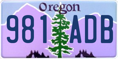 OR license plate 981ADB