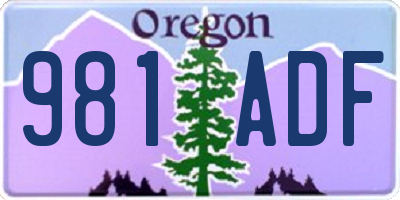 OR license plate 981ADF