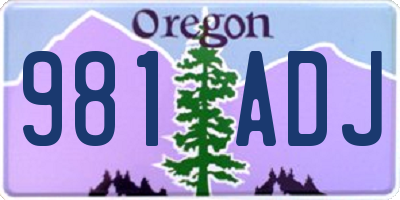 OR license plate 981ADJ