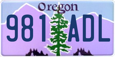OR license plate 981ADL