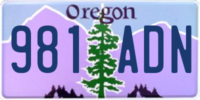 OR license plate 981ADN
