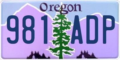 OR license plate 981ADP