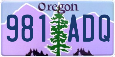 OR license plate 981ADQ