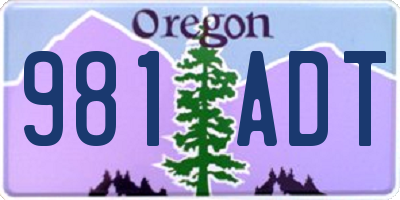 OR license plate 981ADT
