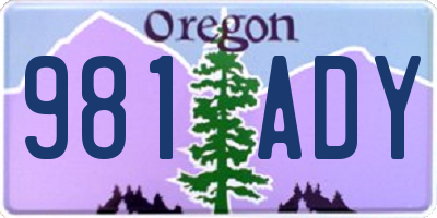 OR license plate 981ADY