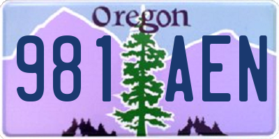 OR license plate 981AEN