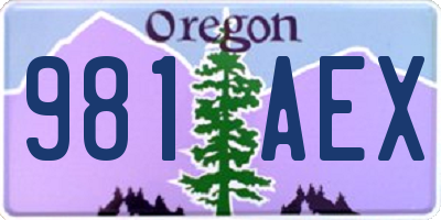 OR license plate 981AEX