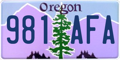 OR license plate 981AFA