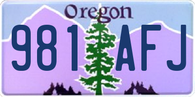 OR license plate 981AFJ