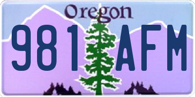 OR license plate 981AFM