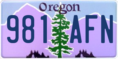 OR license plate 981AFN