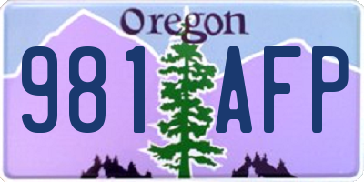 OR license plate 981AFP