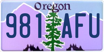 OR license plate 981AFU